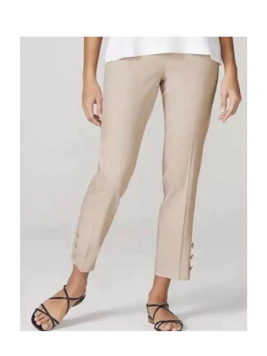 J. Jill Pants - 🆕 J. Jill Linen Stretch Pants with Button Hem and Elastic Waist. L. NWT!🔥